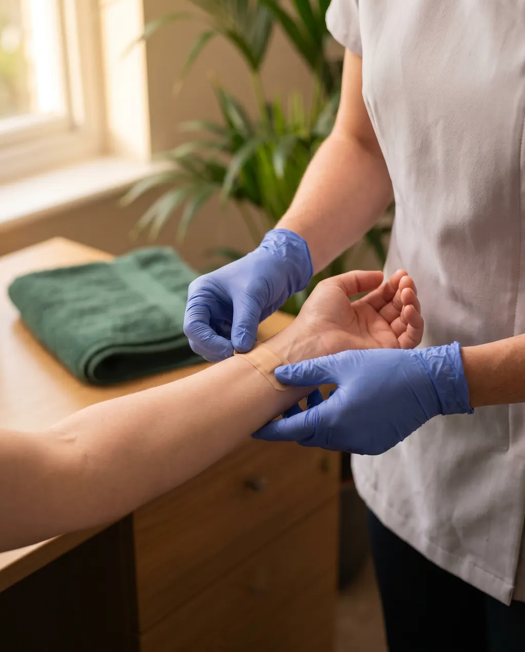 Consultant performing a mole removal at the Waterfront Private Hospital, Edinburgh.