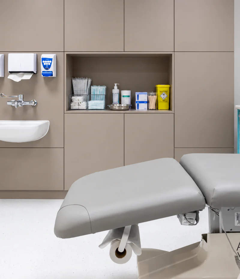 Procedure room at Waterfront Private Hospital, Edinburgh, with treatment couch